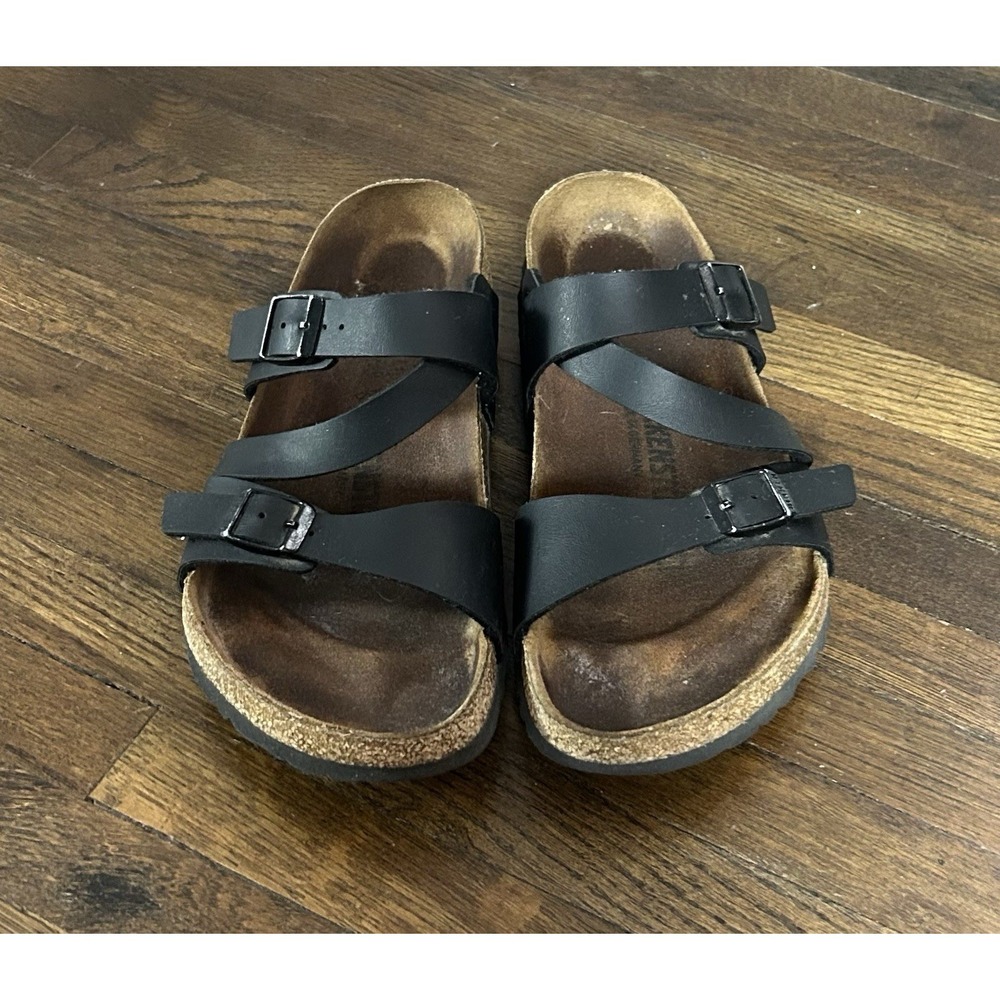 Birkenstock Black Triple-Strap Cork Footbed Sandals